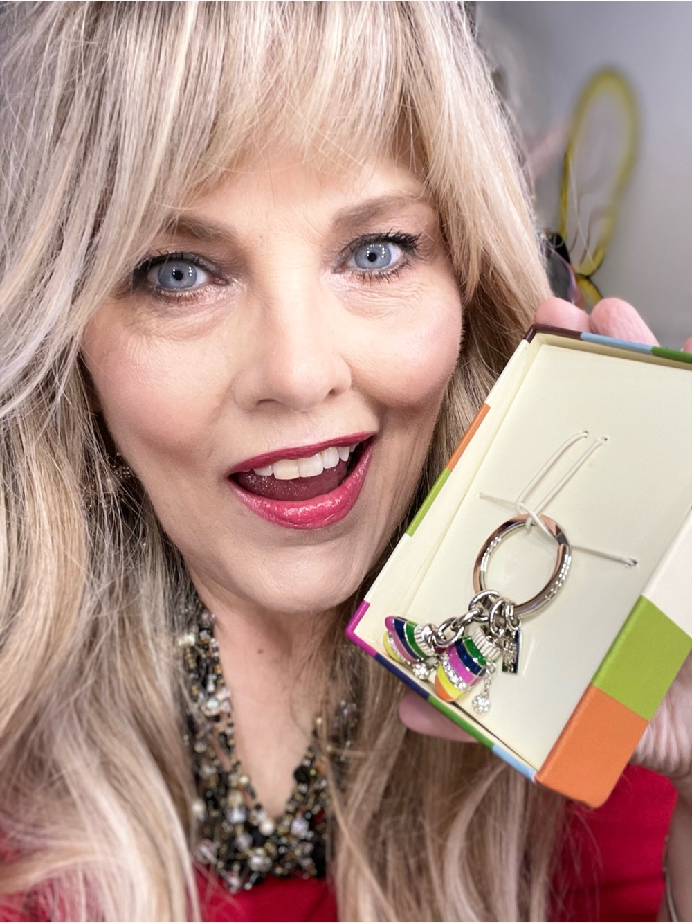 COACH Legacy Stripe Mitten Bag Charm w/Legacy Box